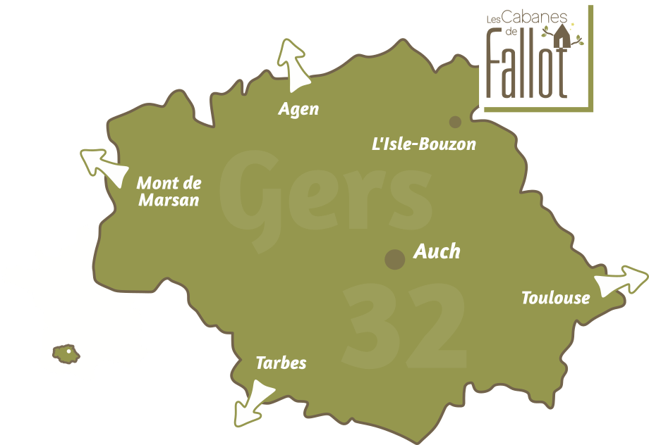 Carte du Gers, situation de Fallot